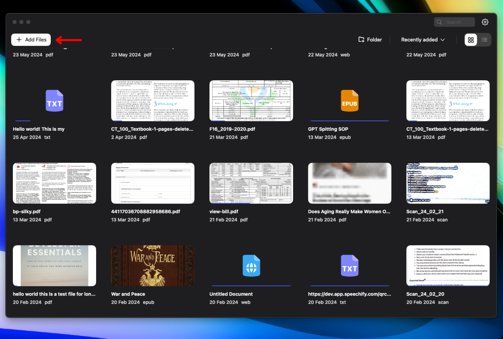 How to Add Files into the Speechify Mac App